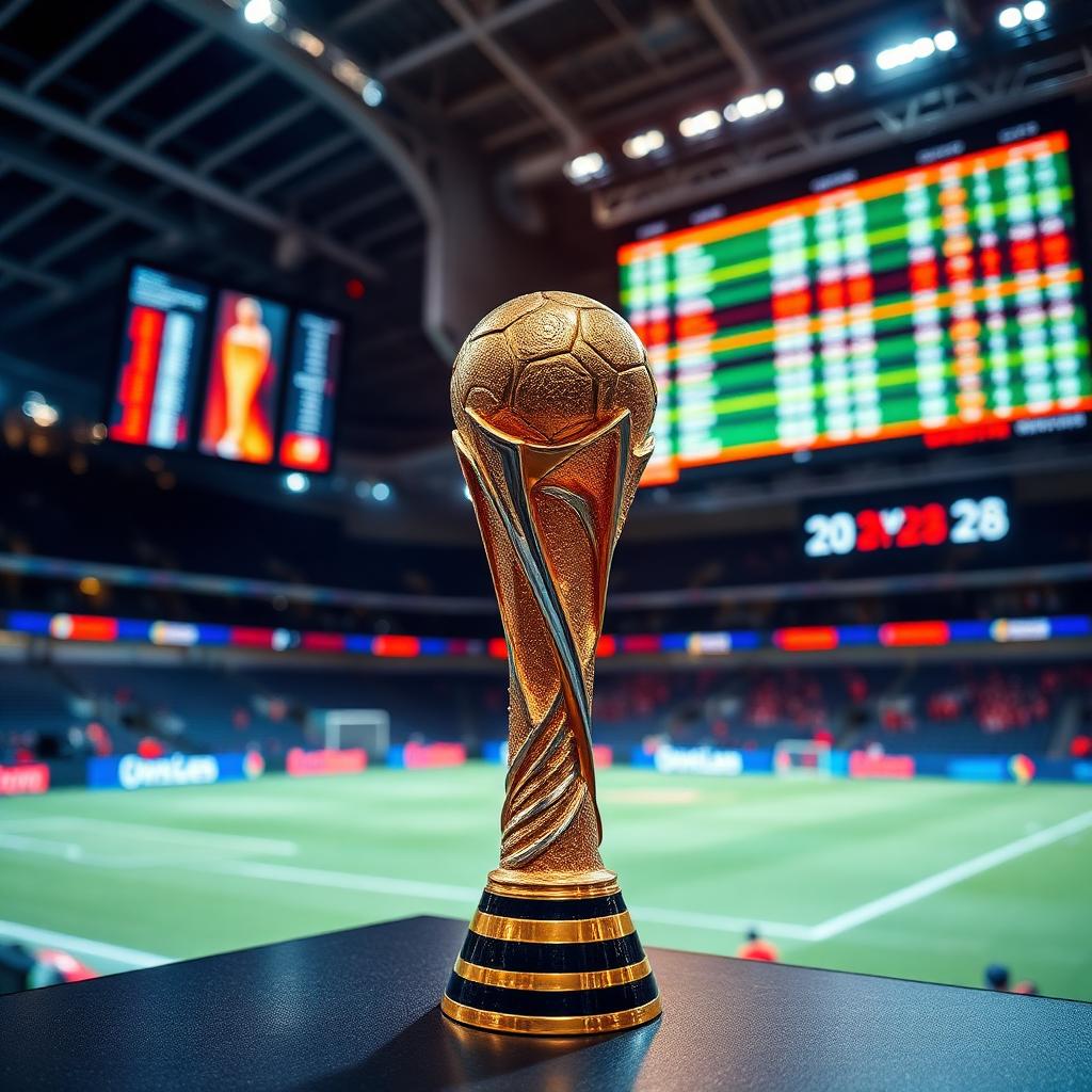 Volle Stadien der WM 2026 in Nordamerika mit Wettquoten-Tafeln im Hintergrund – Symbolbild zur DSWV-Warnung vor Schwarzmarkt-Abwanderung