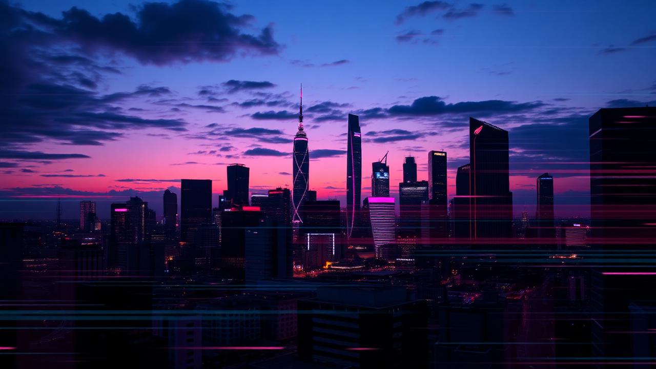 Ein stilisiertes Bild, das die Skyline von Osaka mit futuristischen Casino-Elementen im Vordergrund zeigt. Im Vordergrund sind verschwommene, aber bedrohlich wirkende Symbole zu sehen, die Betrug und Fälschung andeuten. Die Farben sind düster, aber mit vereinzelten hellen Neon-Akzenten, die die Verlockung des Glücksspiels darstellen.